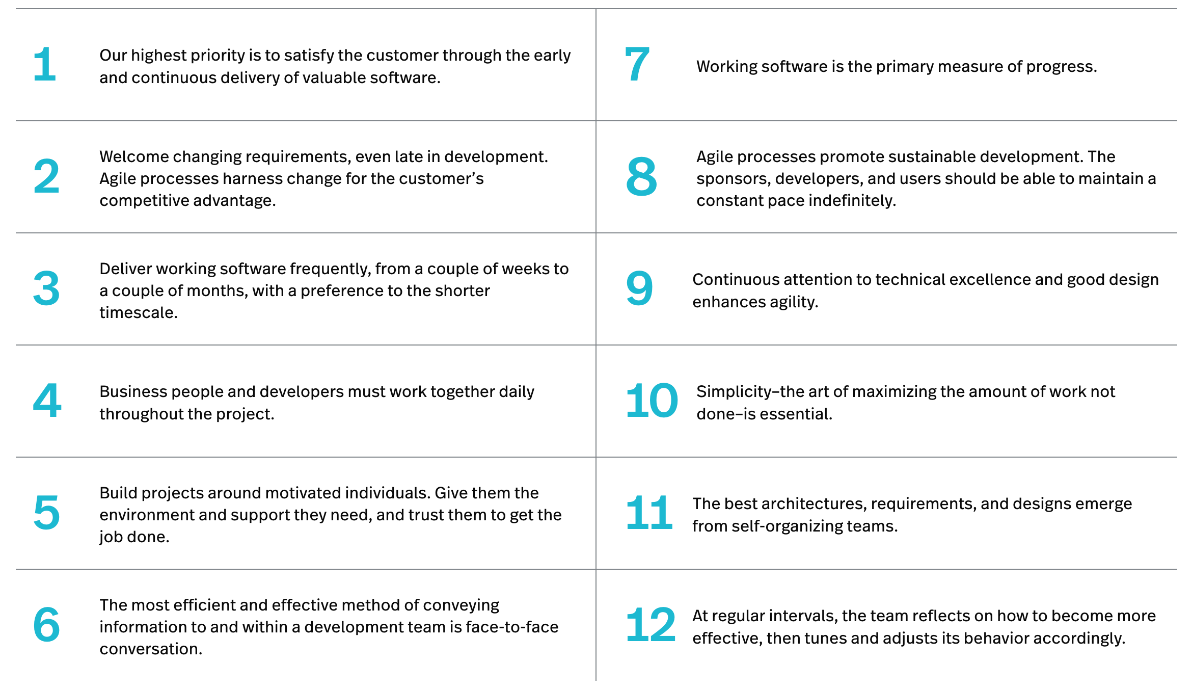 12 agile principles